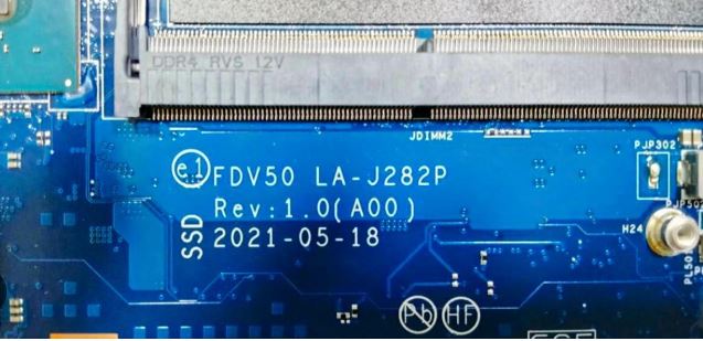 Dell Precision 3551 FDV50 LA-J282P Bios