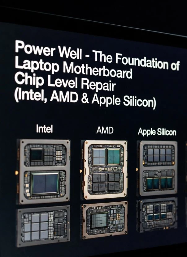 power well chip level repair Intel AMD Apple Silicon laptop motherboard